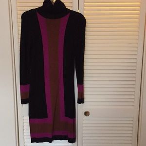 Retro turtle neck sweater dress